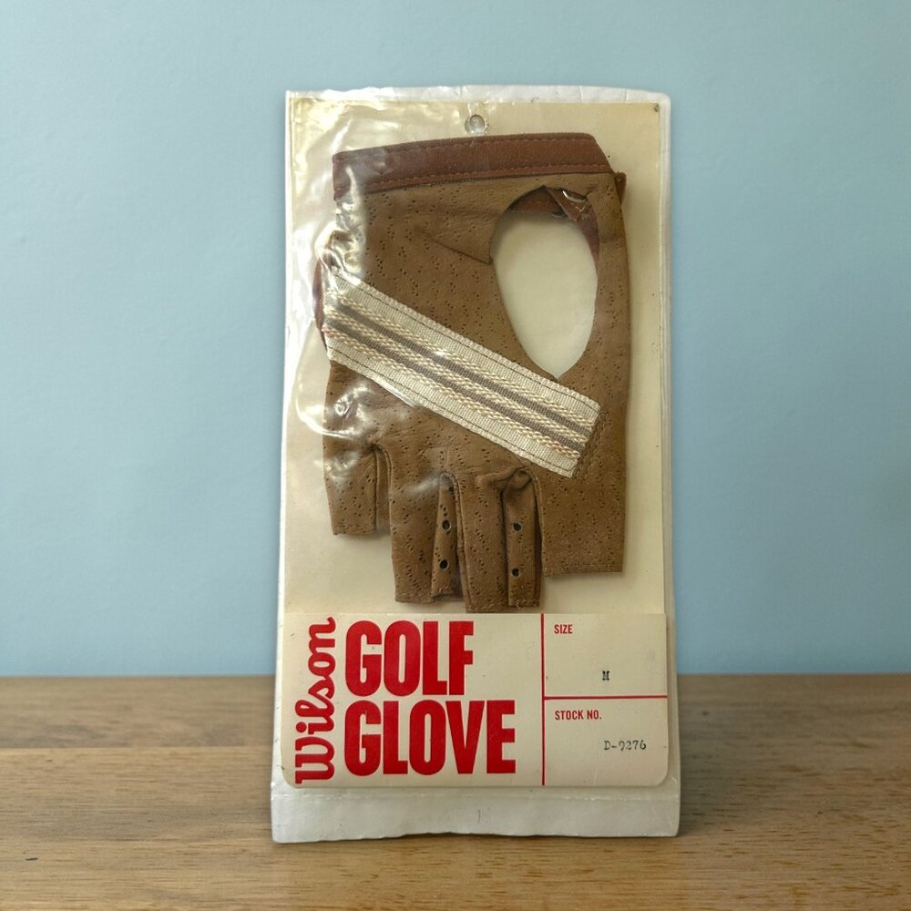 RARE Vintage 1960's Wilson Golf leather golf glove Brown/Tan Size M (NOS)